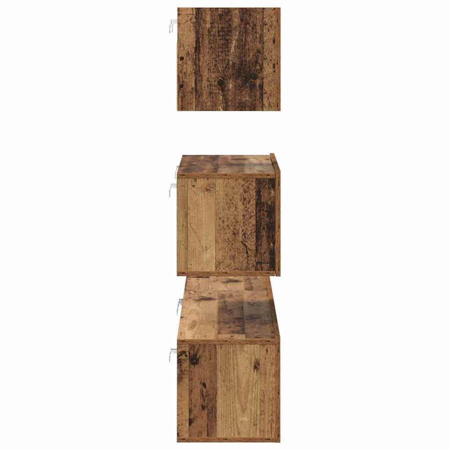 Tv-meubelset 4 pcs Oud hout 80 x 30 x 30 cm Bewerkt hout