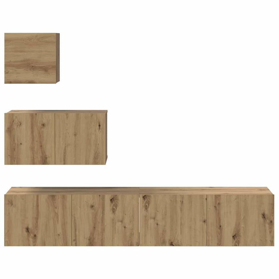 Tv-meubelset 4 pcs artisanaal eikenkleurig 80 x 30 x 30 cm