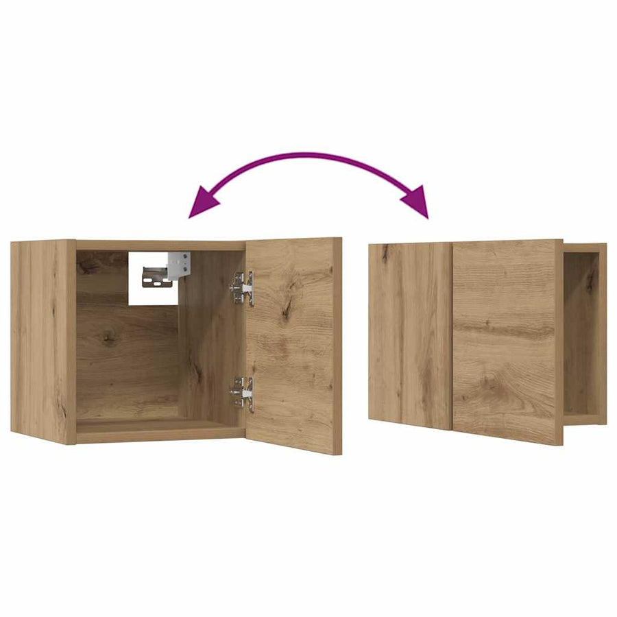 Tv-meubelset 4 pcs artisanaal eikenkleurig 80 x 30 x 30 cm