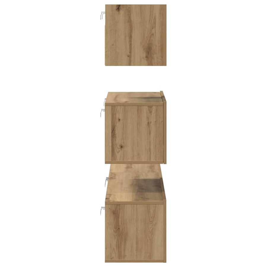 Tv-meubelset 4 pcs artisanaal eikenkleurig 80 x 30 x 30 cm