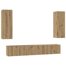 Tv-meubelset 4 pcs artisanaal eikenkleurig 30.5 x 30 x 90 cm