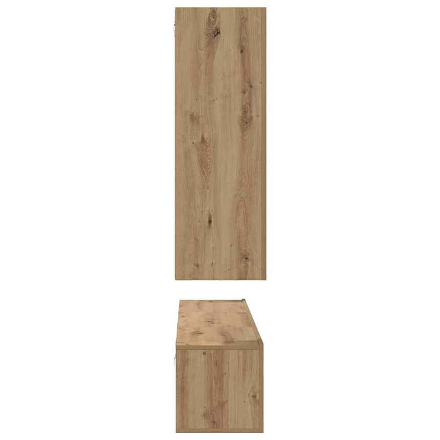 Tv-meubelset 4 pcs artisanaal eikenkleurig 30.5 x 30 x 90 cm