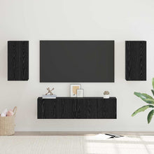 Tv-meubelset met plank Anders 4 pcs Zwart eiken Medium 60 x 30 x 30 cm
