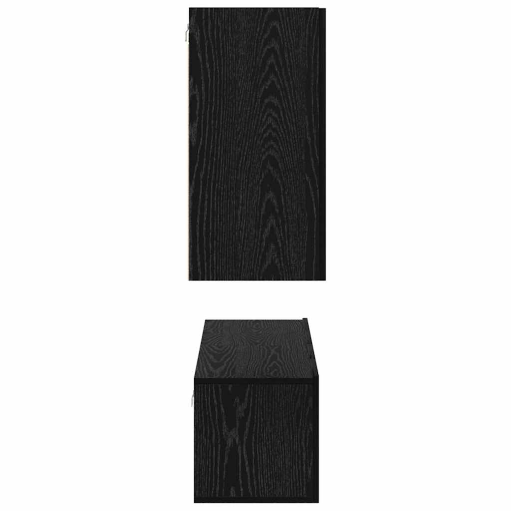 Tv-meubelset met plank Anders 4 pcs Zwart eiken Medium 60 x 30 x 30 cm