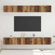 Tv-meubelset 6 stuks bewerkt hout bruin