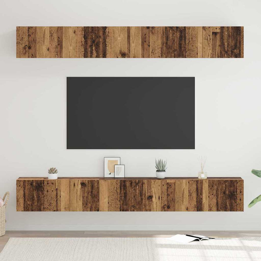 Tv-meubelset 6 pcs Oud hout 60 x 30 x 35 cm Bewerkt hout