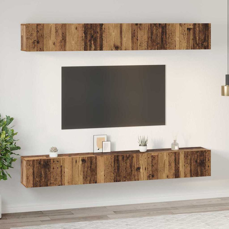 Tv-meubelset 6 pcs Oud hout 60 x 30 x 35 cm Bewerkt hout