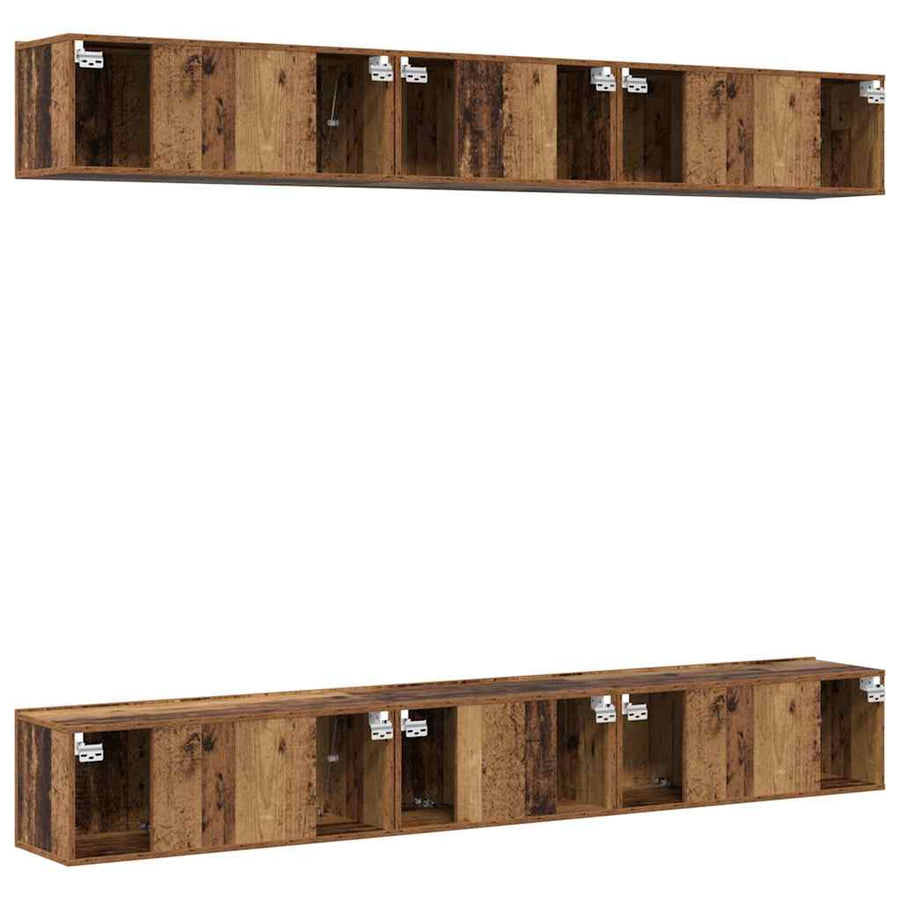Tv-meubelset 6 pcs Oud hout 60 x 30 x 35 cm Bewerkt hout