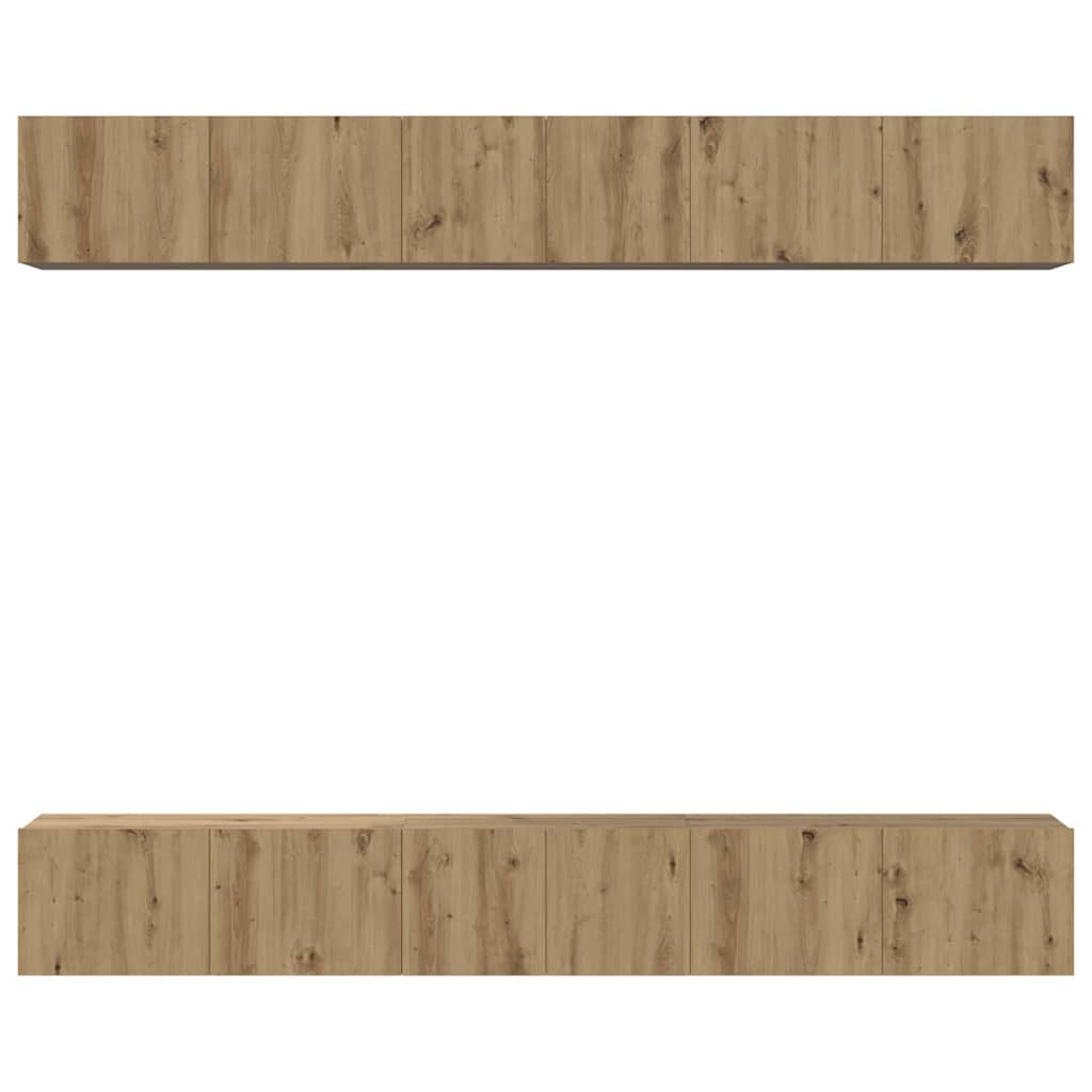 Tv-meubelset 6 pcs artisanaal eikenkleurig 60 x 30 x 35 cm