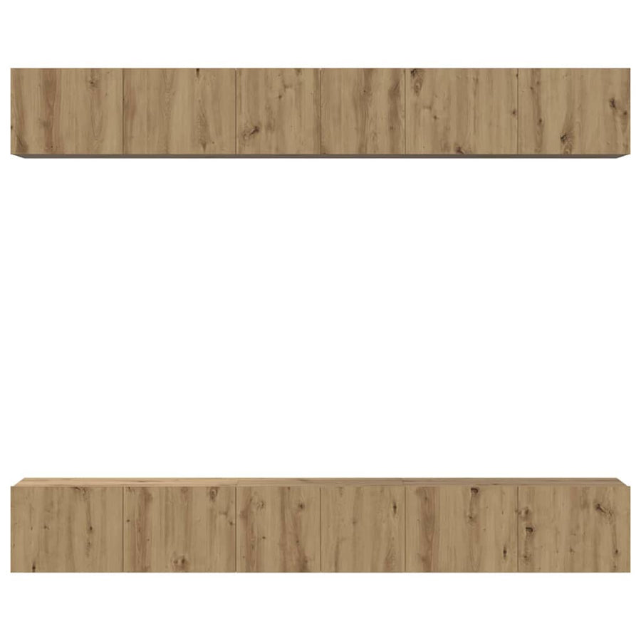 Tv-meubelset 6 pcs artisanaal eikenkleurig 60 x 30 x 35 cm