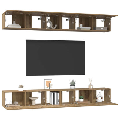 Tv-meubelset 6 pcs artisanaal eikenkleurig 60 x 30 x 35 cm