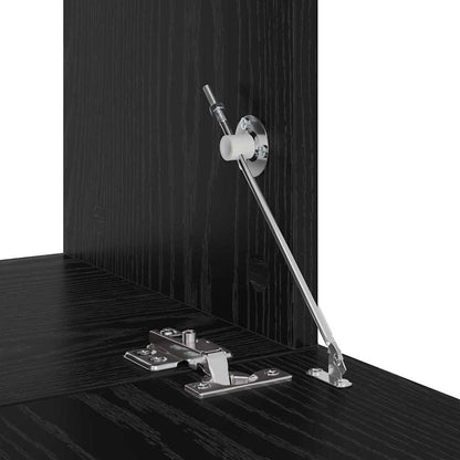 Tv-meubelset met plank Wandgemonteerd met opslag met de deur 5 pcs Zwart eiken Bewerkt hout
