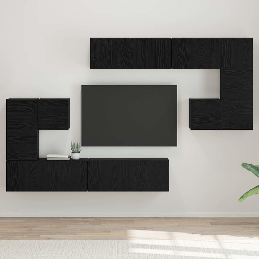 Tv Eenheden Wandgemonteerd 4 Pcs Bewerkt Hout 80 cm