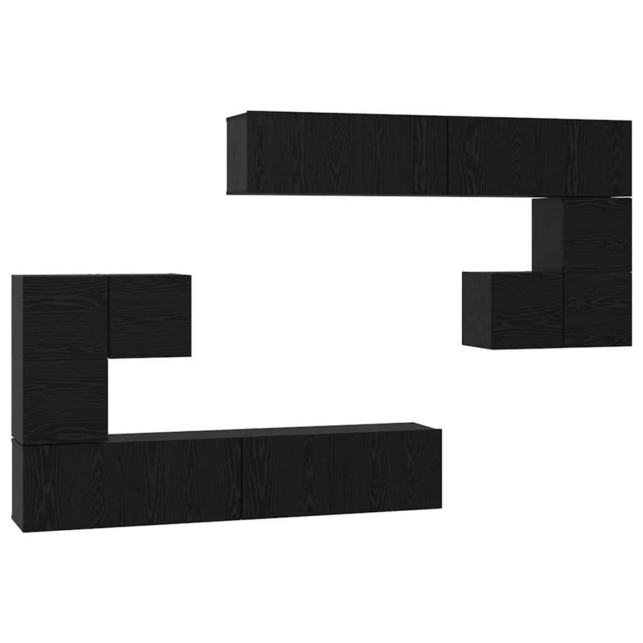 Tv Eenheden Wandgemonteerd 4 Pcs Bewerkt Hout 80 cm