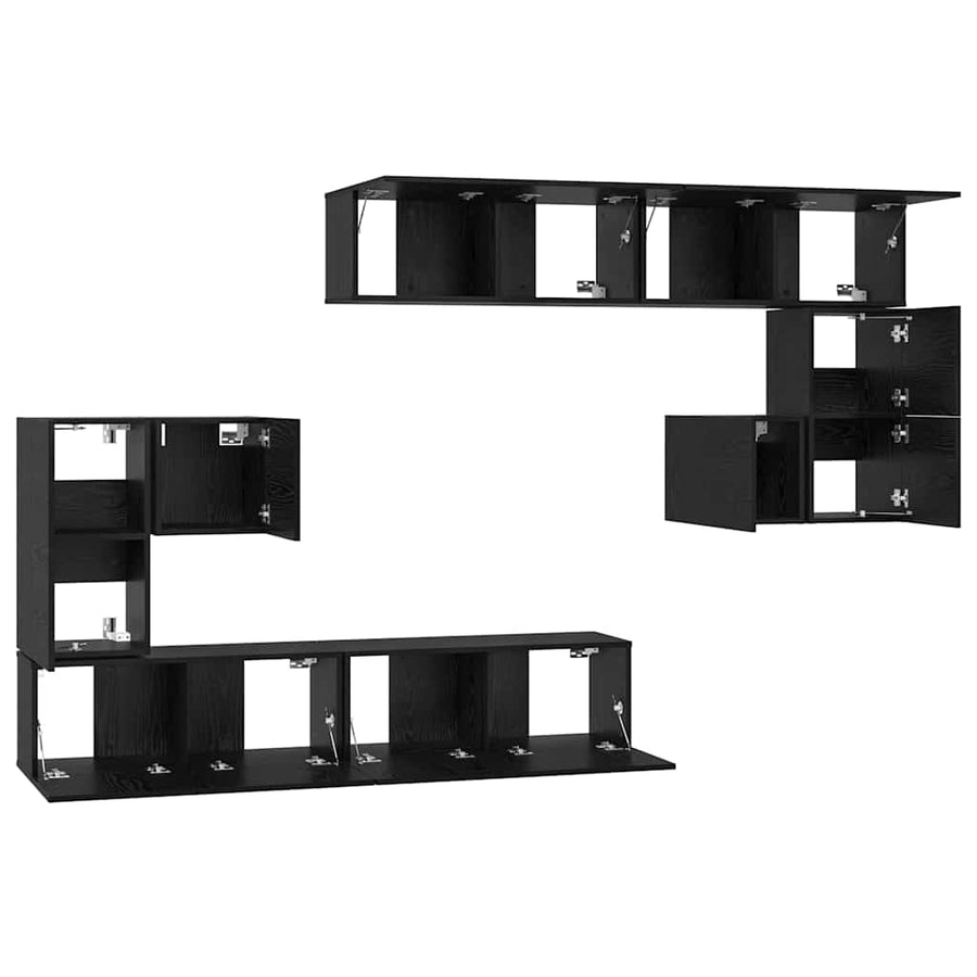 Tv Eenheden Wandgemonteerd 4 Pcs Bewerkt Hout 80 cm
