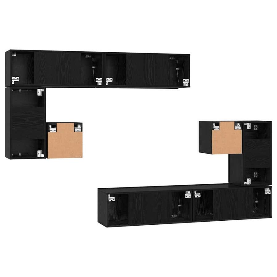 Tv Eenheden Wandgemonteerd 4 Pcs Bewerkt Hout 80 cm
