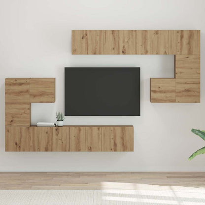 Tv Eenheden Wandgemonteerd 4 Pcs Artisan Eiken Bewerkt Hout 80 cm