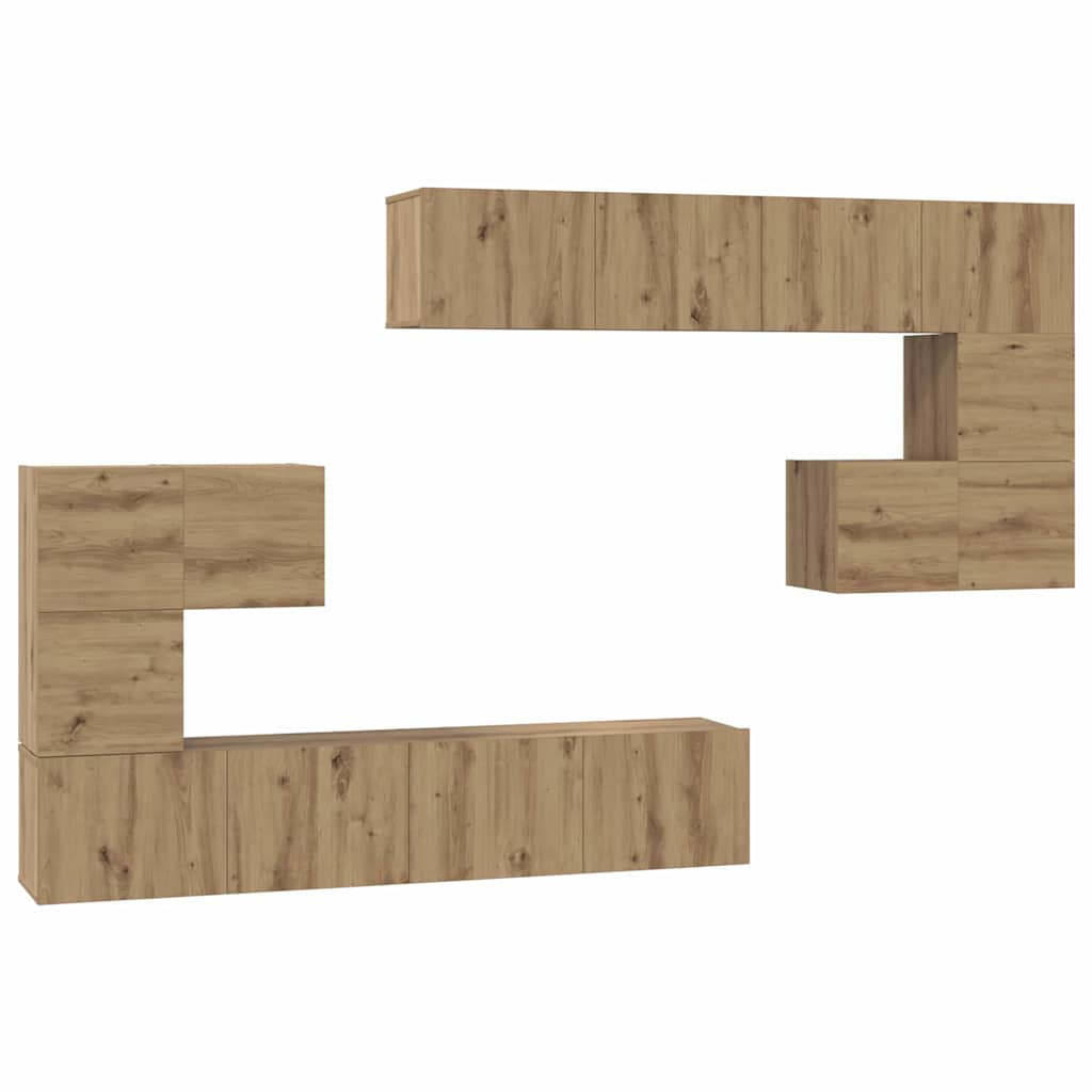 Tv Eenheden Wandgemonteerd 4 Pcs Artisan Eiken Bewerkt Hout 80 cm