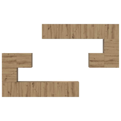 Tv Eenheden Wandgemonteerd 4 Pcs Artisan Eiken Bewerkt Hout 80 cm