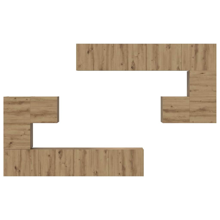 Tv Eenheden Wandgemonteerd 4 Pcs Artisan Eiken Bewerkt Hout 80 cm