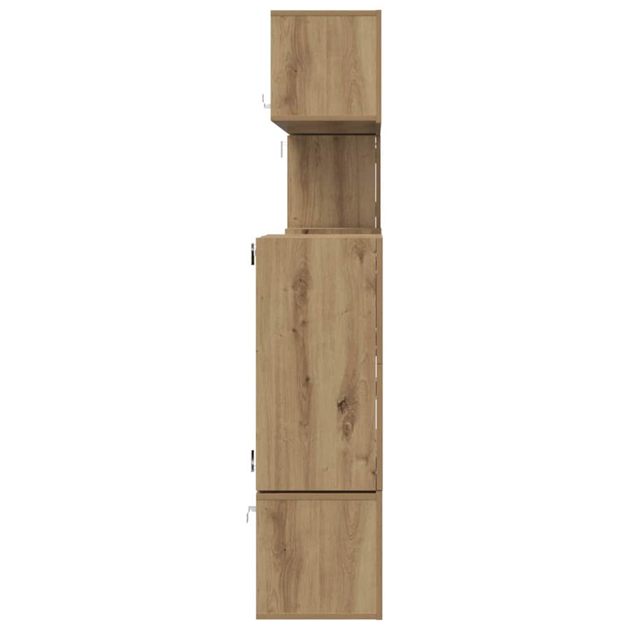 Tv Eenheden Wandgemonteerd 4 Pcs Artisan Eiken Bewerkt Hout 80 cm
