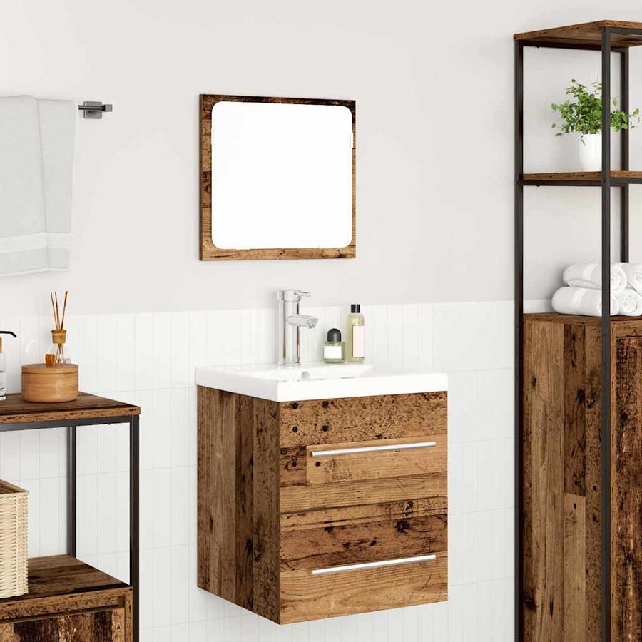 Badkamermeubelset 2 pcs Oud hout 41 x 38.5 x 48 cm Bewerkt hout