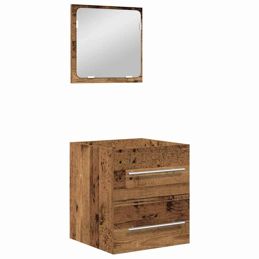Badkamermeubelset 2 pcs Oud hout 41 x 38.5 x 48 cm Bewerkt hout