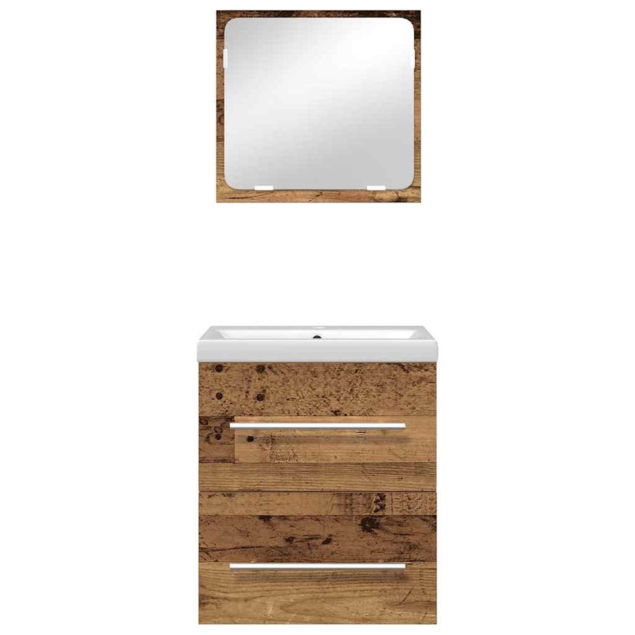 Badkamermeubelset 2 pcs Oud hout 41 x 38.5 x 48 cm Bewerkt hout