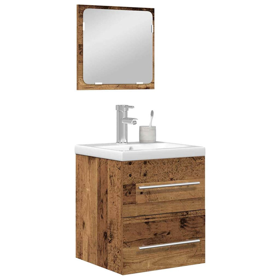 Badkamermeubelset 2 pcs Oud hout 41 x 38.5 x 48 cm Bewerkt hout