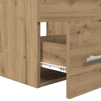 Badkamermeubelset met lade 2 pcs Zwart eiken 41 x 38.5 x 48 cm