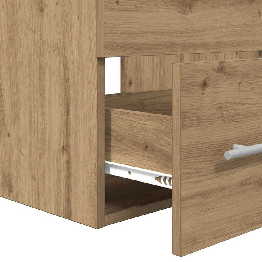 Badkamermeubelset met lade 2 pcs Zwart eiken 41 x 38.5 x 48 cm