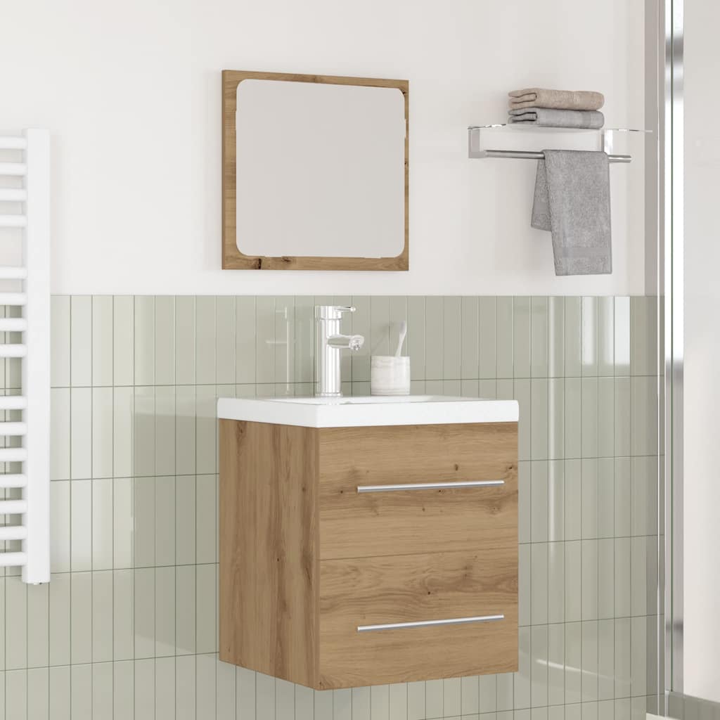 Badkamermeubelset met lade 2 pcs Zwart eiken 41 x 38.5 x 48 cm