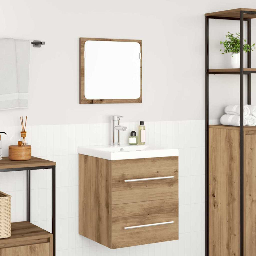 Badkamermeubelset met lade 2 pcs Zwart eiken 41 x 38.5 x 48 cm
