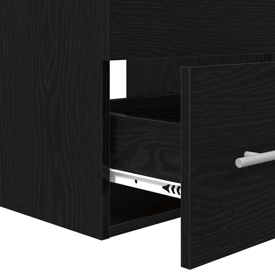 Badkamermeubelset Wandgemonteerd met opslag met spiegel 2 pcs artisanaal eikenkleurig