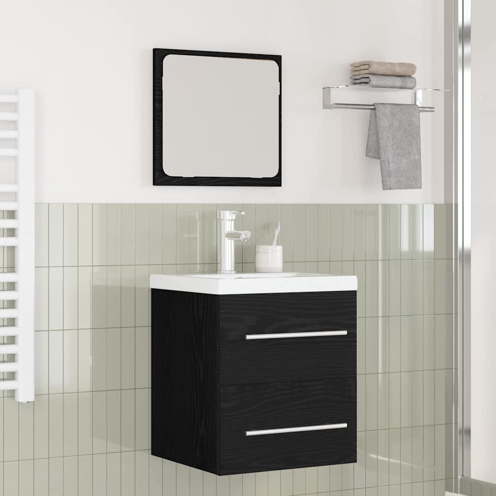 Badkamermeubelset Wandgemonteerd met opslag met spiegel 2 pcs artisanaal eikenkleurig