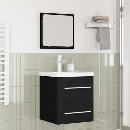 Badkamermeubelset Wandgemonteerd met opslag met spiegel 2 pcs artisanaal eikenkleurig