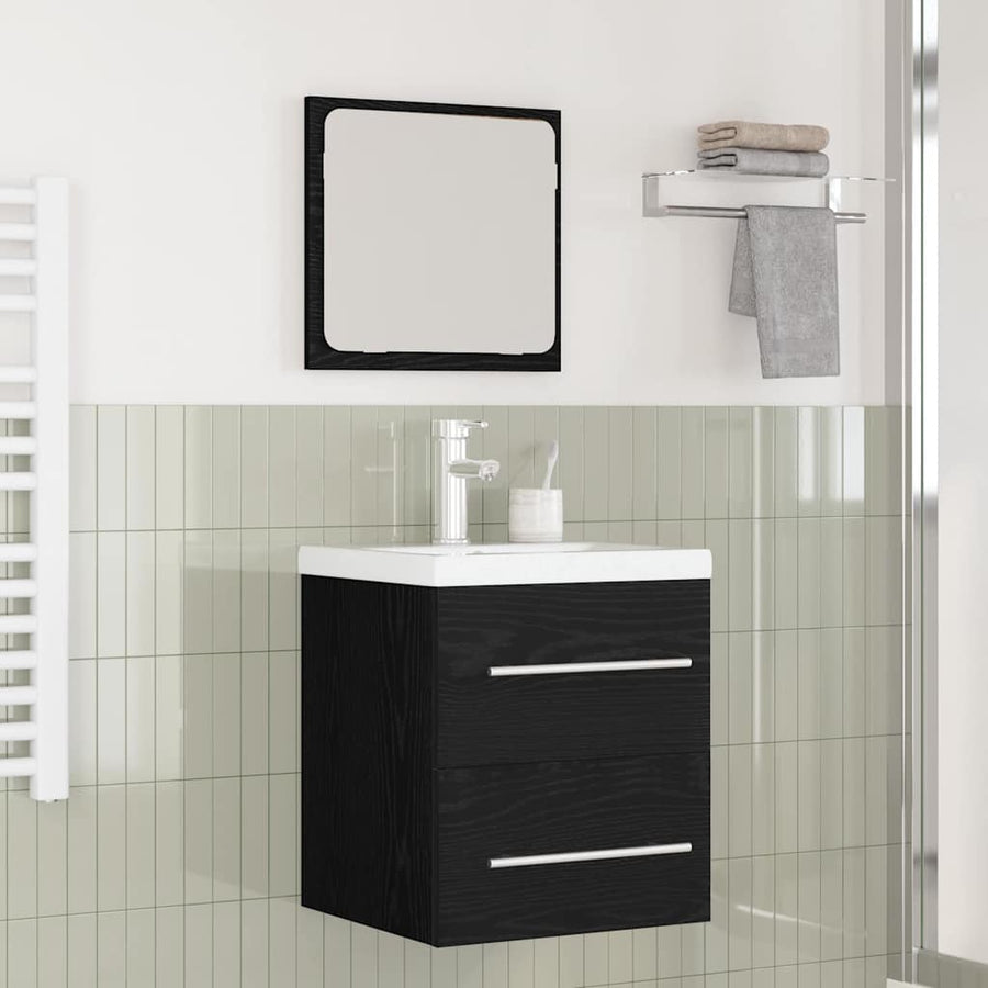 Badkamermeubelset Wandgemonteerd met opslag met spiegel 2 pcs artisanaal eikenkleurig