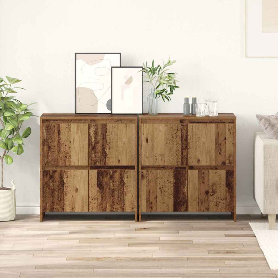 Dressoir 2 pcs Oud hout 70 x 41 x 75 cm Bewerkt hout