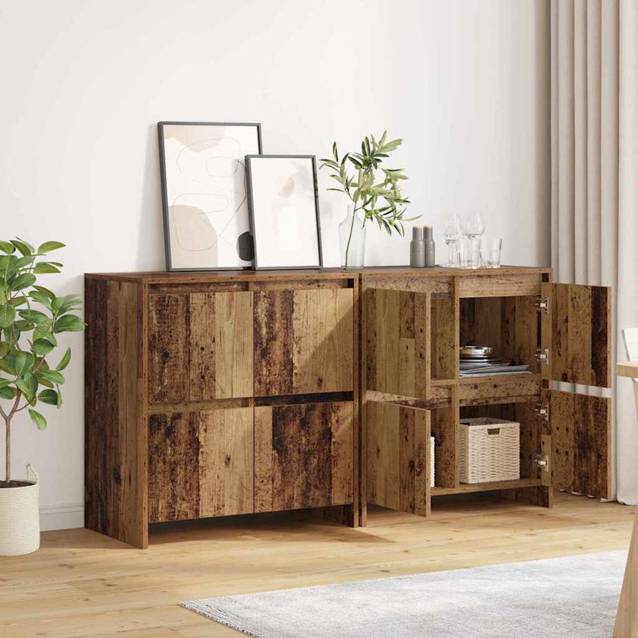 Dressoir 2 pcs Oud hout 70 x 41 x 75 cm Bewerkt hout