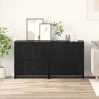 Dressoir 70x41x75 cm zwart eiken bewerkt hout