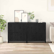 Dressoir 70x41x75 cm zwart eiken bewerkt hout