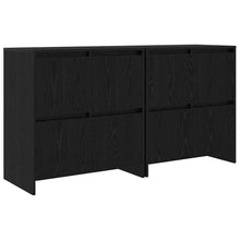 Dressoir 2 pcs Zwart eiken 70 x 41 x 75 cm Bewerkt hout