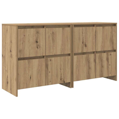 Dressoir 2 pcs artisanaal eikenkleurig 70 x 41 x 75 cm