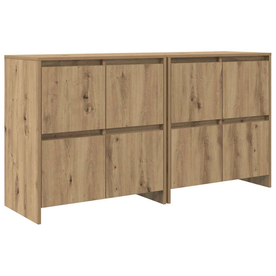 Dressoir 2 pcs artisanaal eikenkleurig 70 x 41 x 75 cm