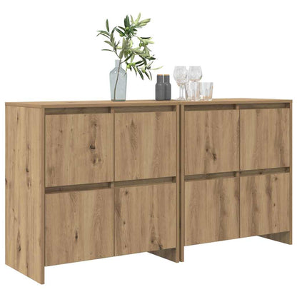 Dressoir 2 pcs artisanaal eikenkleurig 70 x 41 x 75 cm