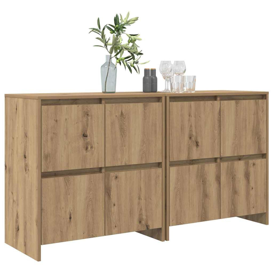 Dressoir 2 pcs artisanaal eikenkleurig 70 x 41 x 75 cm