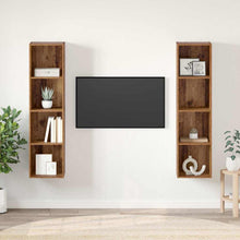 Tv-meubelset 2 pcs Bruin 37 x 37 x 142.5 cm Bewerkt hout