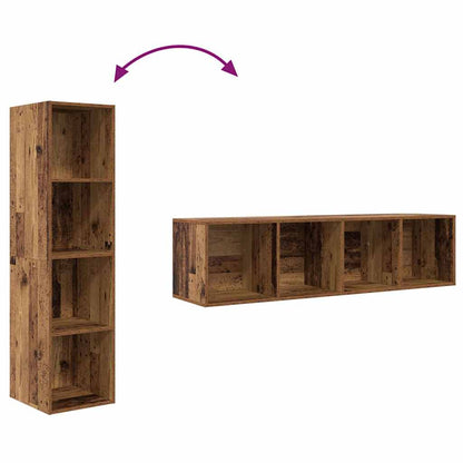 Tv-meubelset 2 pcs Bruin 37 x 37 x 142.5 cm Bewerkt hout