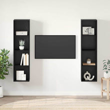 Tv-meubelset 2 pcs Zwart 37 x 37 x 142.5 cm Bewerkt hout