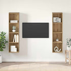 Tv-meubelset 2 stuks 37x37x142,5 cm bewerkt hout bruin